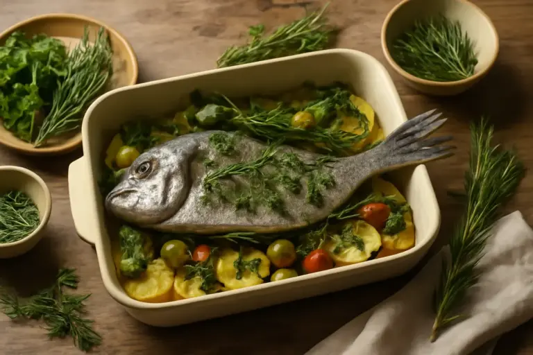 Besugo al forno alla ligure: le erbe tradizionali che aggiungono profumo e non coprono il pesce